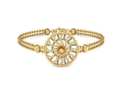 Two Tone Plated Womens Round Bracelet